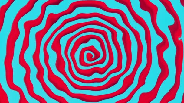 Espiral Abstrato Vermelho Azul — Vídeo de Stock