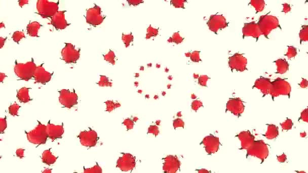 抽象红色飞行的心脏在隧道形式 — 图库视频影像