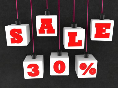 Beyaz küpleri ile otuz yüzdeleri kavramı siyah arka plan üzerine asılı