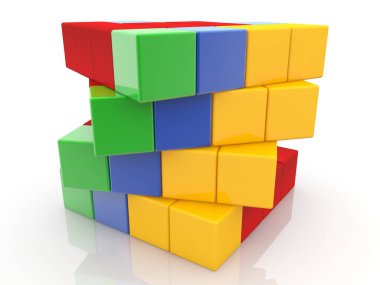 Renkli oyuncak küpleri soyut tasarım