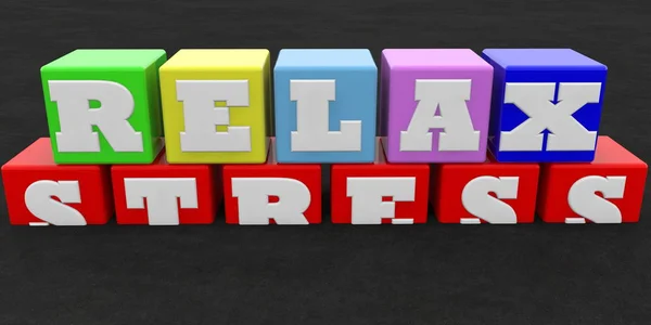 Relaxe Estresse Conceito Cubos Coloridos — Fotografia de Stock