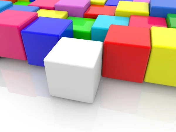 Toy Cube White Colorful Toy Cubes — Stock Photo, Image