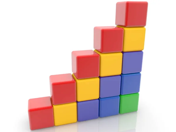 Dimensión Creciente Del Diseño Los Cubos Juguete Coloridos —  Fotos de Stock