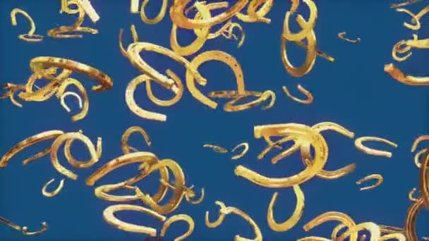 Abstract Horseshoes Golden Color — Stock Video