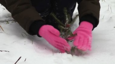 Kız küçük Ladin yakınındaki