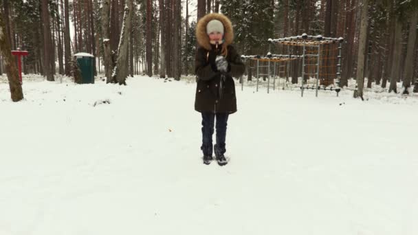 Fille Dans Neige Jour — Video