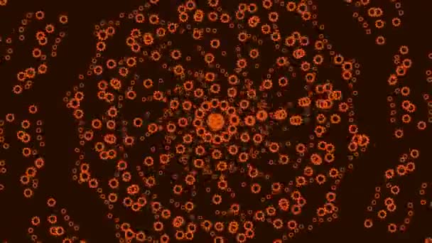Abstraktní Kruhy Oranžové Barvě Černém Pozadí — Stock video