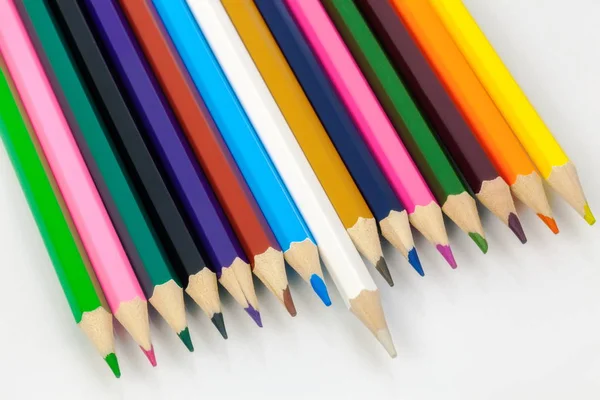 Concept Colorful Pencils Row — Stock Photo, Image