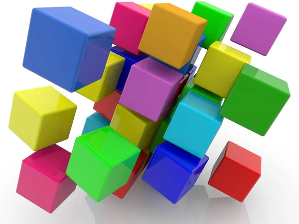 Variety Toy Cubes White — Stock Photo, Image