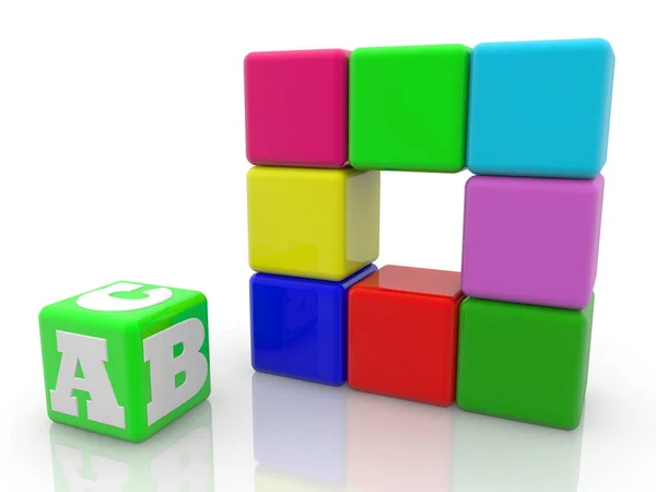 Concepto Letras Sobre Cubos Verdes — Foto de Stock