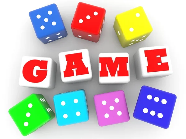 Game Concept Colorful Dice — Stock Photo, Image