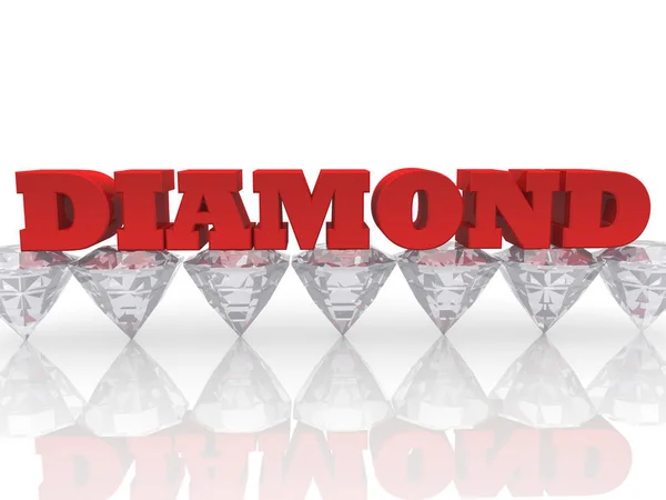 白地に赤でダイヤモンド コンセプト — ストック写真