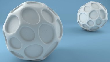 Açık mavi üzerine beyaz soyut toplar