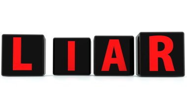 Beyaz üzerinde siyah küpler üzerinde Yalancı kavramı