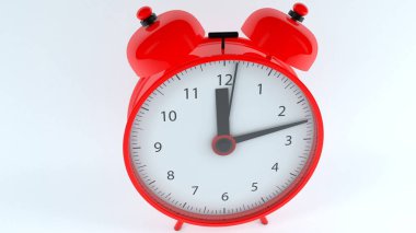 beyaz üzerine kırmızı çalar saat