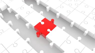 Kırmızı ve beyaz renklerde boş satırlarla bulmaca