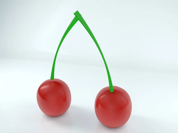 Two Cherries Concept Stalk — Stock Photo, Image