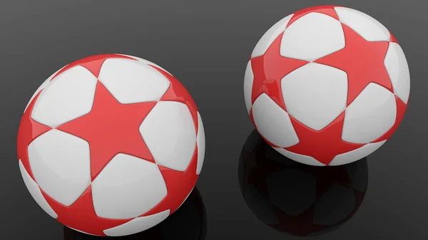 Two Balls Red Stars Black — Stock Photo, Image