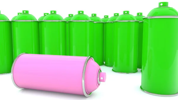 Concepto Spray Color Colores Verde Rosa — Foto de Stock