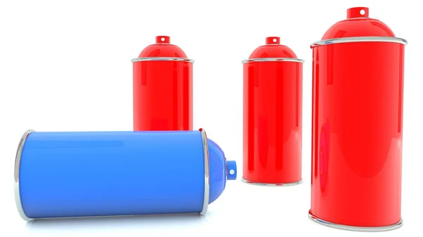 Conceito Spray Cor Cores Vermelhas Azuis — Fotografia de Stock