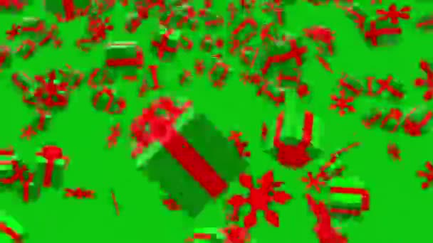 Cajas Regalo Navidad Color Verde — Vídeo de stock
