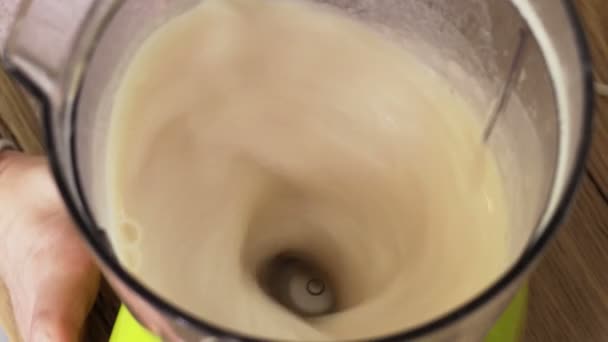 Blender Protein Kokteyli Karıştırma Yakın — Stok video