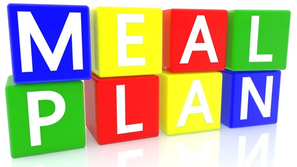 Meal Plan Concept Colorful Cubes — Stock Photo, Image