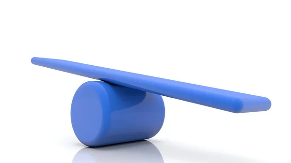 Seesaw Balance Concept Blauwe Kleuren — Stockfoto