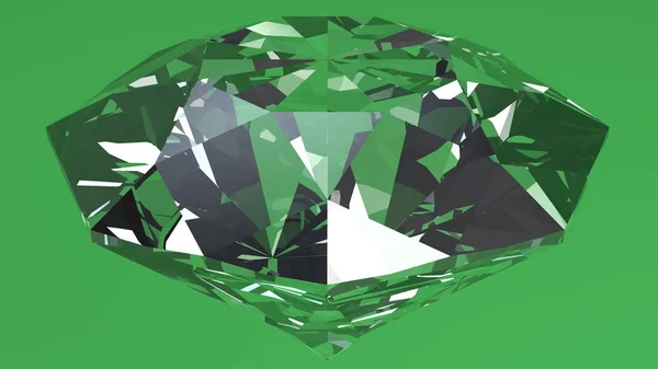 Diamond close up on background in green