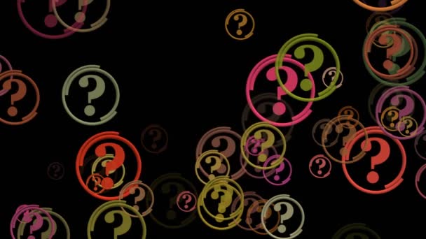 Concept Colorful Question Marks — Stock Video