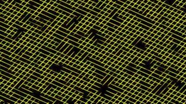 Siyah üzerinde sarı soyut geçiş çizgileri