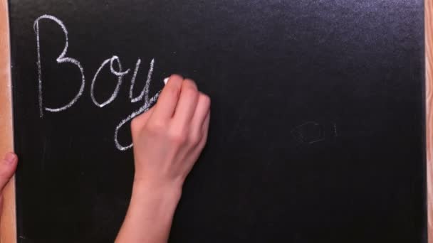 Mulher Escrevendo Blackboard Meninos Meninas Conceito — Vídeo de Stock