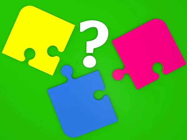 Randomly Puzzle Question Mark Concept Green — Stock Photo, Image