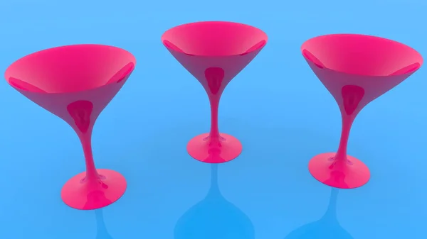 Cocktail Glazen Roze Blauw — Stockfoto