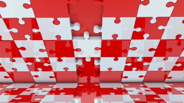 Background Puzzle Red White Color — Stock Photo, Image