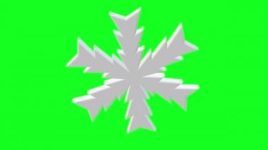 Yeşil ekranda beyaz renkli kar tanesi