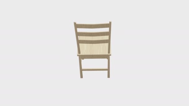 Rotating Wooden Chair White — Stock Video