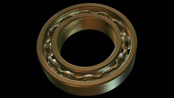 Rotating Metal Bearing Background Black Color — Stock Video