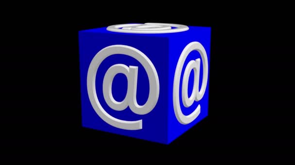 Concepto Sign Symbol Cubo Giratorio Color Azul — Vídeo de stock