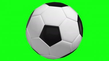 Yeşil ekranda dönen futbol topu