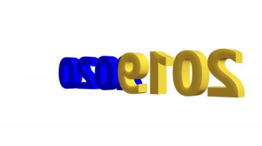 Beyaz üzerinde değişen yıl konsepti