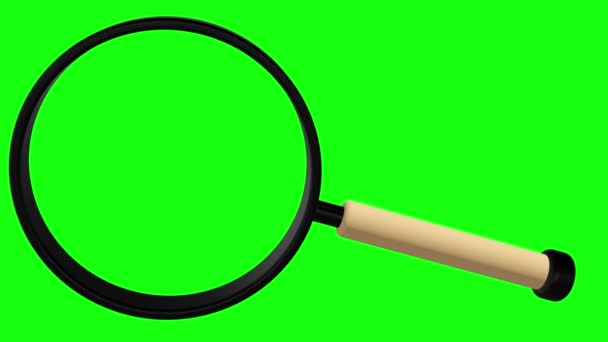 Moving Magnifying Glass Green Screen — Stock Video