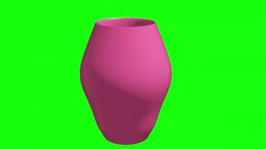 Yeşil ekranda dönen mor sürahi