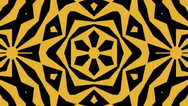 Mosaico Abstracto Color Amarillo Sobre Fondo Negro — Vídeos de Stock