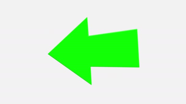 白い背景に緑色の矢印を回転させる — ストック動画