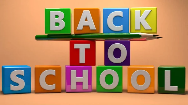 Stacked Colorful Cubes Back School Concept — Stock Photo, Image
