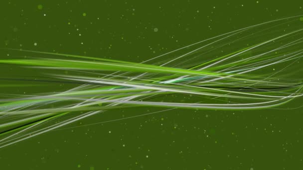 Abstract Motion Background Green White Lines — Stock Video