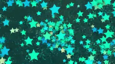 Mavi arka plan üzerinde mavi yıldız ve parçacıkların arka plan