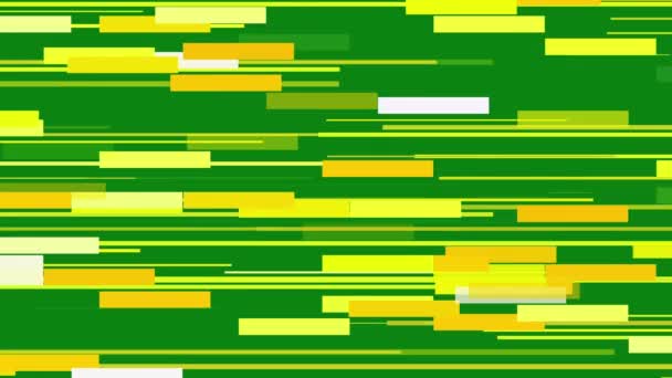 Φόντο Αφηρημένων Γραμμών Και Τετραγώνων Πράσινα Και Κίτρινα Χρώματα — Αρχείο Βίντεο