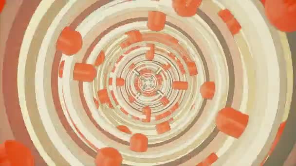 Túnel Abstracto Naranja Gris — Vídeo de stock